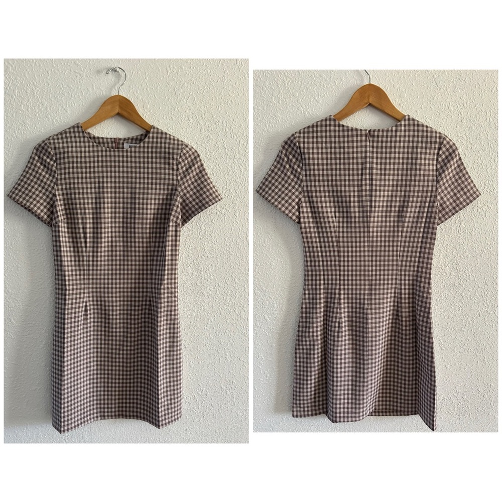 BB Dakota Women’s Light Pink Checked Out Short Sleeve Dress